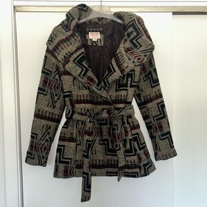Mossimo Supply Co. Trench Style Coat with Geometric Print